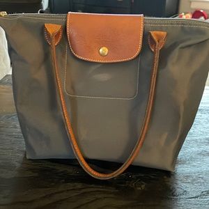 NEW Longchamp small tote bag grey nylon